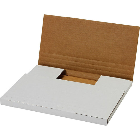Easy-Fold Mailers, 6-5/8" x 9-5/8", White, 100 Pack