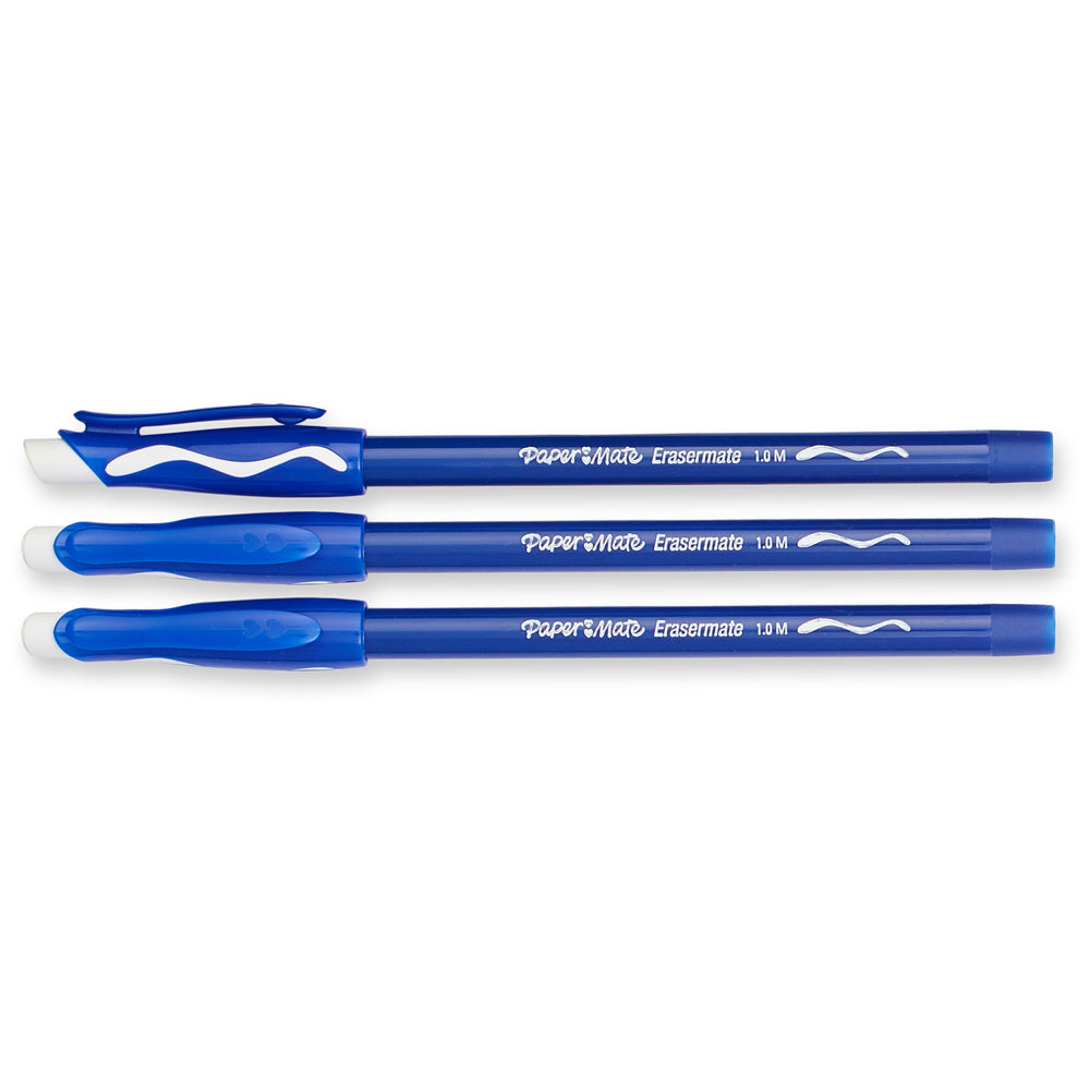 Stylos à bille Paper Mate Eraser Mate - 1,0 mm - Bleu - Lot de 3