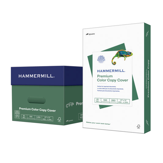 Hammermill Premium Colour Copy Cover Paper - 17"x11" - 60lb - 100 Bright Photo White - 250 Sheets
