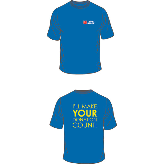 T-shirt Gildan de l'Armée du Salut, 100 % coton, bleu, taille XXXL