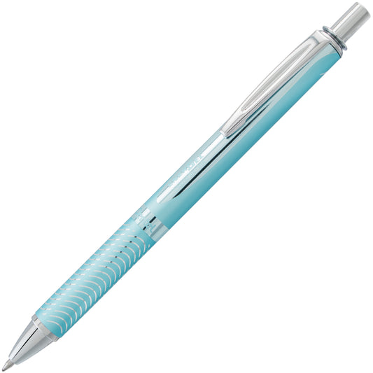 Stylo rétractable Pentel EnerGel Alloy - Pointe moyenne - 0,7 mm - Corps bleu - Encre noire