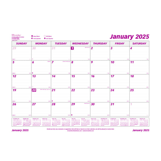 Brownline 2025 Monthly Desk Pad Calendar Refill - 23-1/2" x 18-3/8" - English