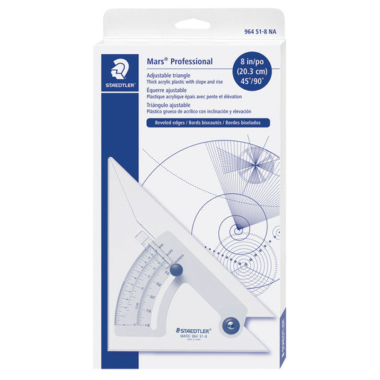 Règle triangulaire réglable Staedtler avec inclinaison et élévation - 8"