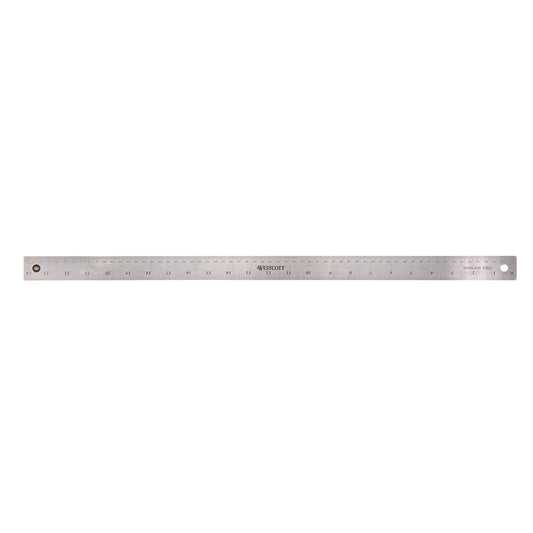 Règle Westcott en acier inoxydable - 60 cm/24" - Argent