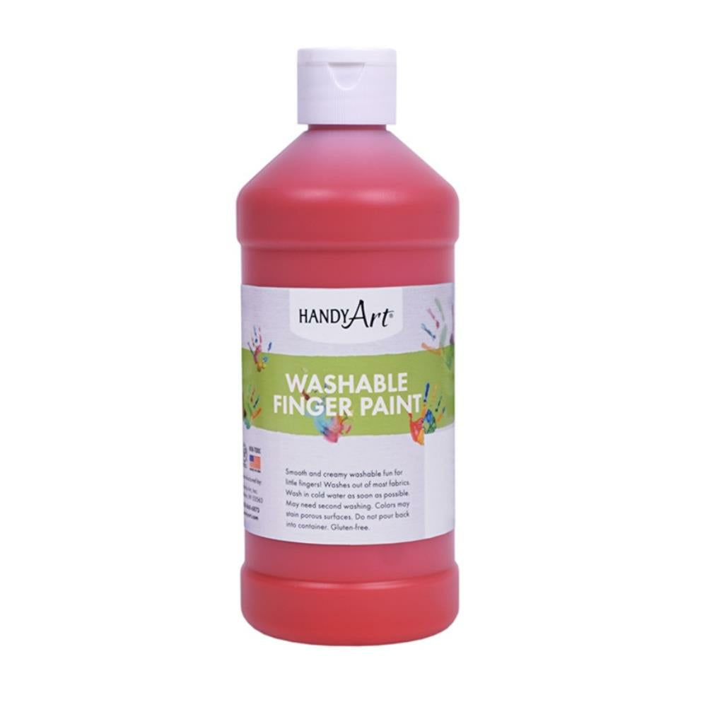 Handy Art Washable Finger Paint, 473ml, Red