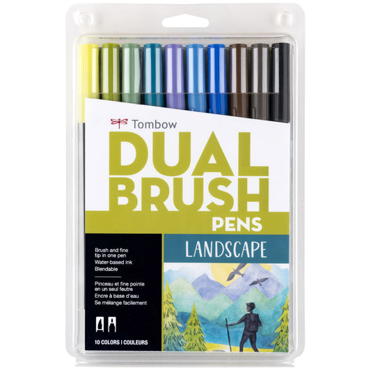 Stylo pinceau double Tombow, paysage, paquet de 10