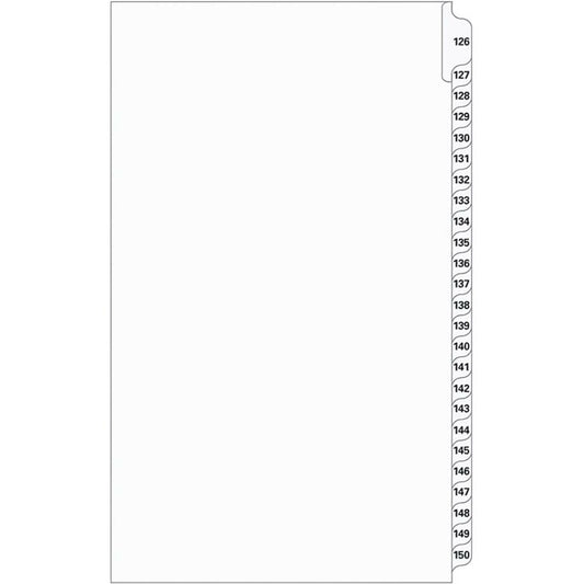 Supreme Litigation Tabs 25th Cut Numeric Set 14" White #126-150