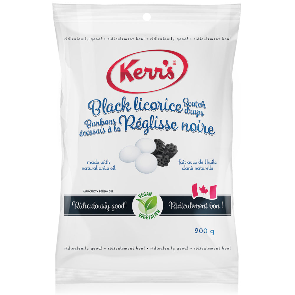 Kerr's Black Licorice Scotch drops, 200gr