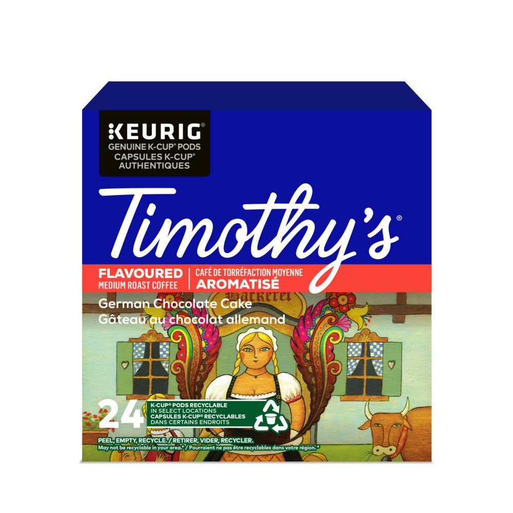Capsules K-Cup de café au chocolat allemand Timothy's - Paquet de 24