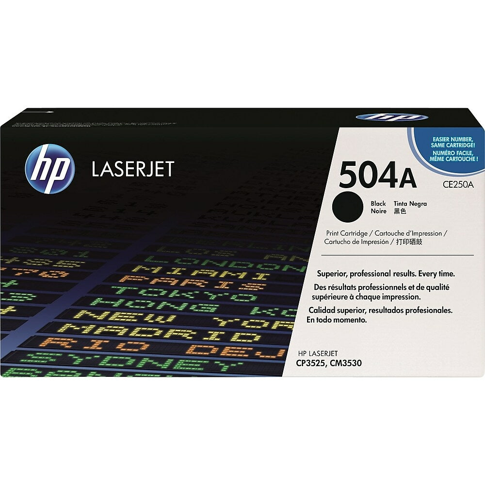 Cartouche de toner noir d'origine HP 504A (CE250A) LaserJet