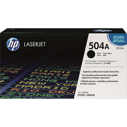 Cartouche de toner noir d'origine HP 504A (CE250A) LaserJet