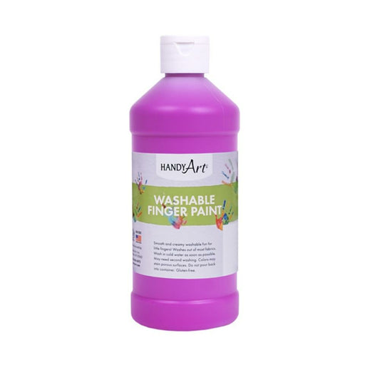 Handy Art Washable Flourescent Finger Paint, Flourescent Violet, 473ml