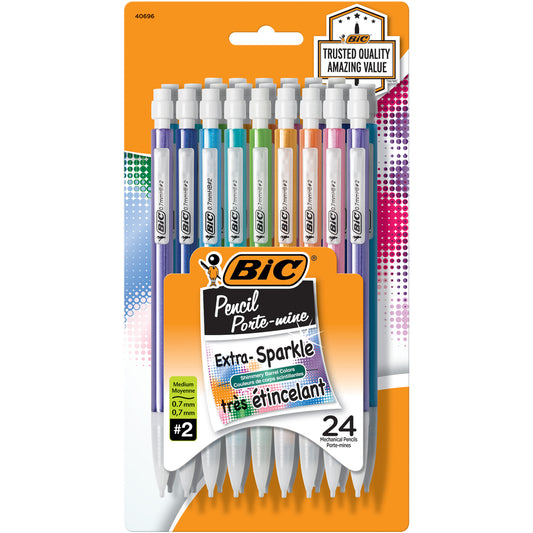 BIC Extra-Sparkle Mechanical Pencils - 0.7mm - 24 Pack