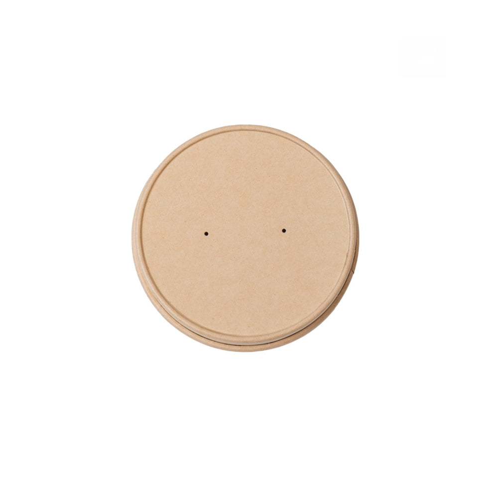 Eco-Packaging Compostable Bamboo Fibre Soup Lid - 90mm - 500 Pack