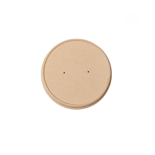 Eco-Packaging Compostable Bamboo Fibre Soup Lid - 90mm - 500 Pack