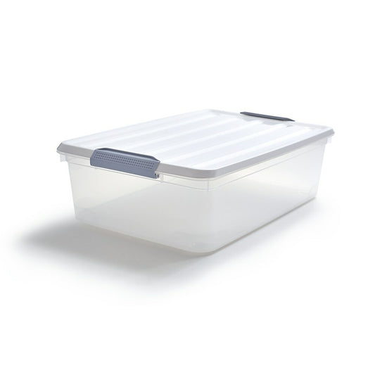 TRU RED 30 L Plastic Storage Tote with Locking Lid