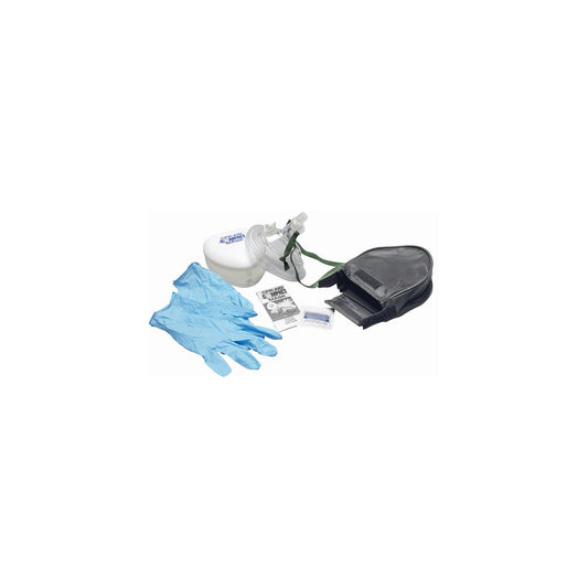 Masque compact Wasip CPR-Aid avec entrée d'oxygène et pochette
