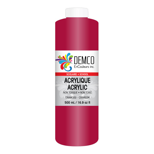 DEMCO EnCouleurs Inc School Acrylic Paint - 500 mL - Crimson