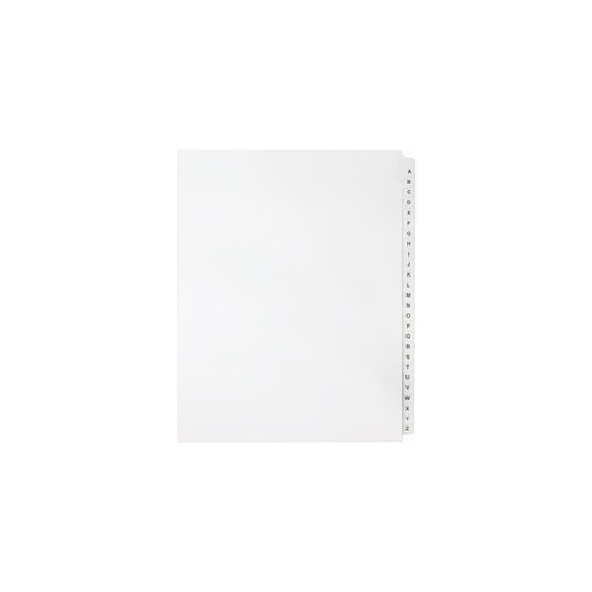 Onglets Sterling AlphaSets, lettres AZ, blancs, format lettre, coupe 1/26e, 26/jeu, 1/pqt