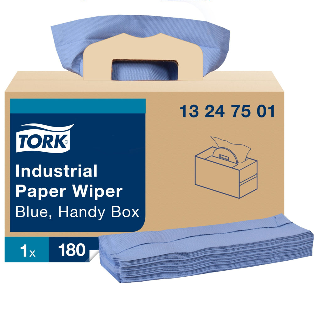 Essuie-tout industriels Tork 4 épaisseurs - Bleu - Paquet de 180