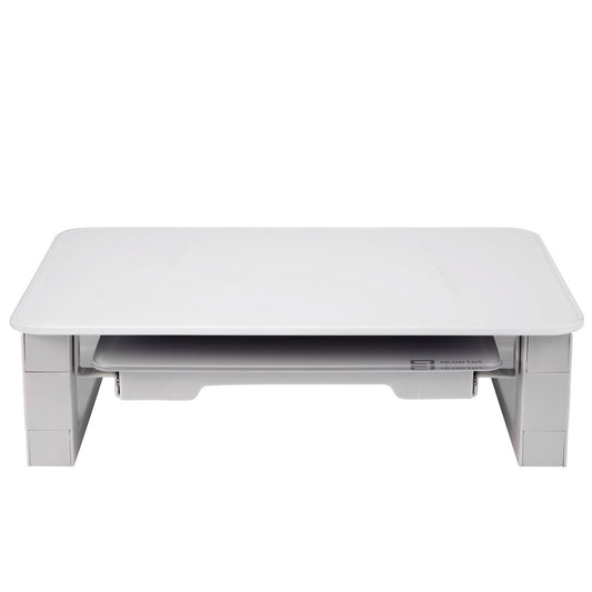Quartet Desktop Glass Monitor Riser - White