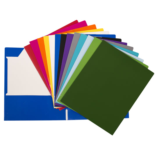 Portefeuilles en carton laminé Geocan - avec pochettes et onglets - 12 couleurs assorties
