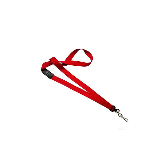 Beslayn Heavy Duty 5/8" Flat Ribbed Polyester Breakaway Lanyard With Nickel-Plated Steel Swivel Hook, Red, 50 Pack