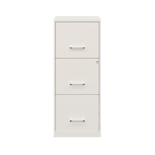 Classeur vertical Hirsh à 3 tiroirs avec serrure - Blanc perle