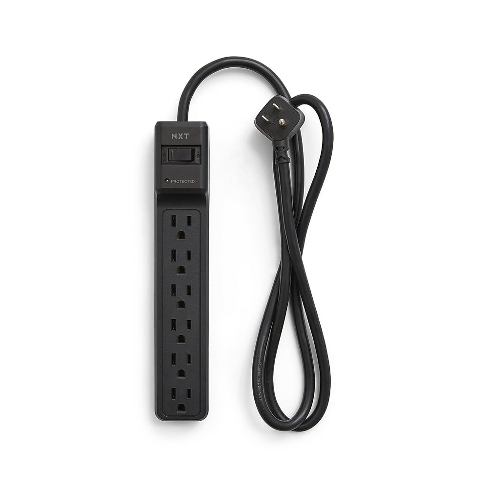 NXT Technologies NX54313-CA NX54313, parasurtenseur 6 prises, 1,2 m, 600 joules - Noir