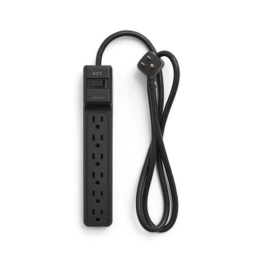 NXT Technologies NX54313-CA NX54313, 6-Outlet Surge Protector, 4ft, 600 Joules - Black
