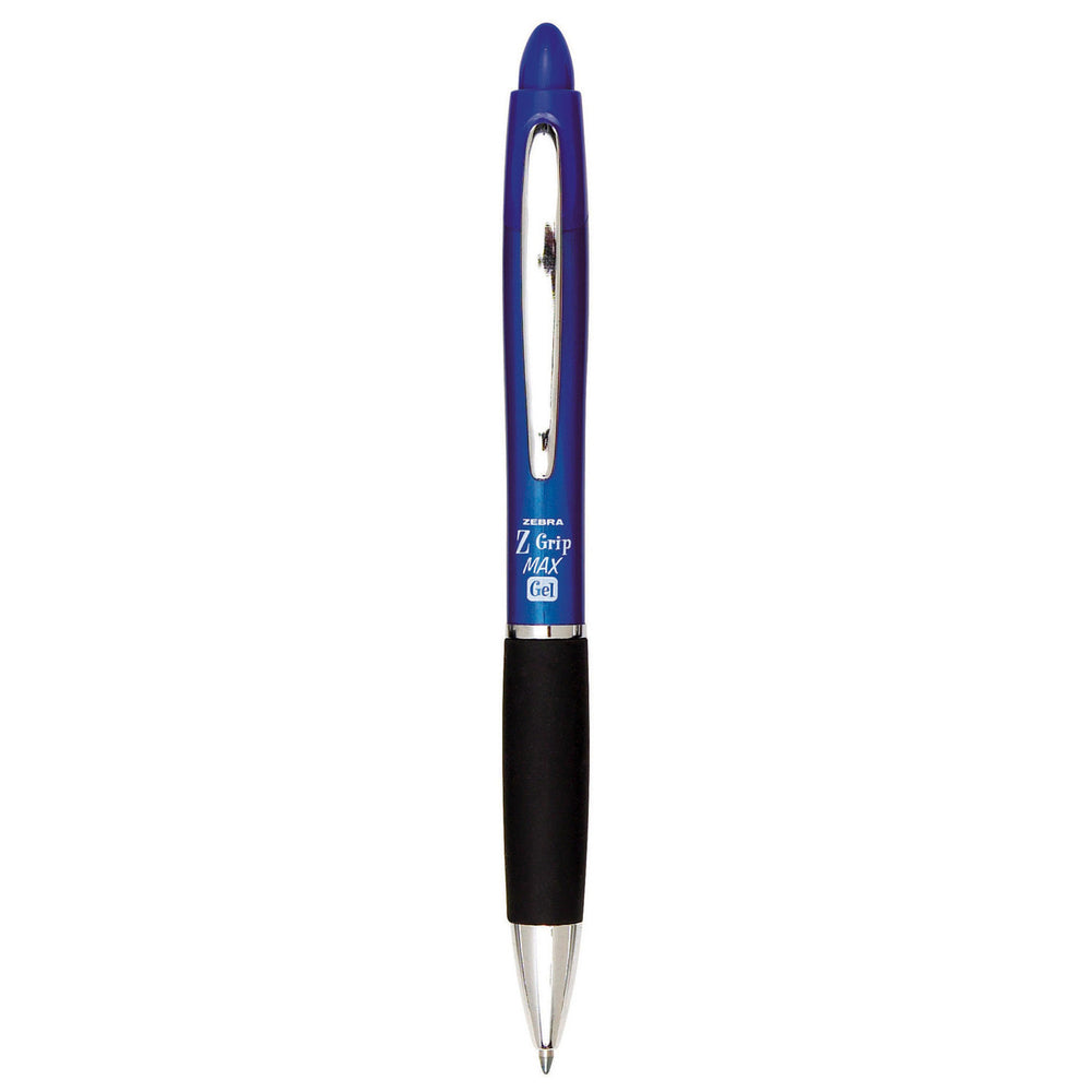 Stylo rétractable Zebra Z Grip Max Gel - Pont moyen - 0,7 mm - Encre bleue