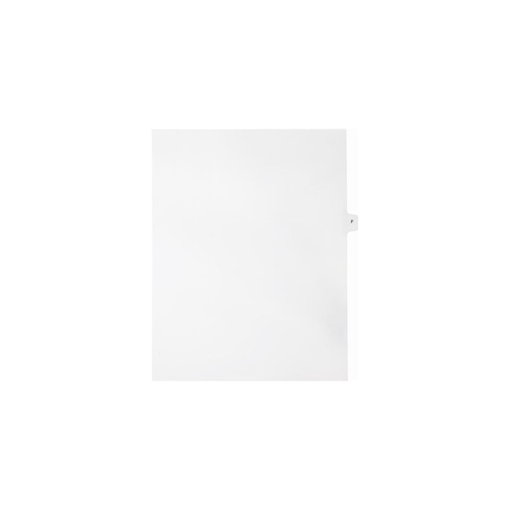 Sterling Alpha Singles Tabs, Letter F, White, Letter Size, 1/15th Cut, 25/pk