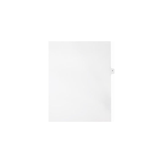 Onglets Sterling Alpha Singles, lettre F, blancs, format lettre, coupe 1/15e, paquet de 25