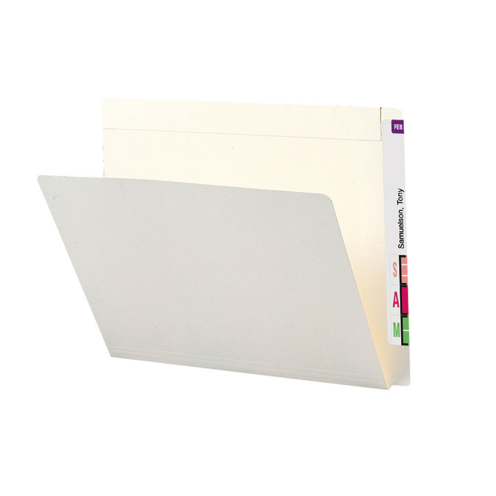 Smead Extended Reinforced Tab Folders - Ivory - Letter Size - 11 pt. - 3/4" Expansion - 100 Pack