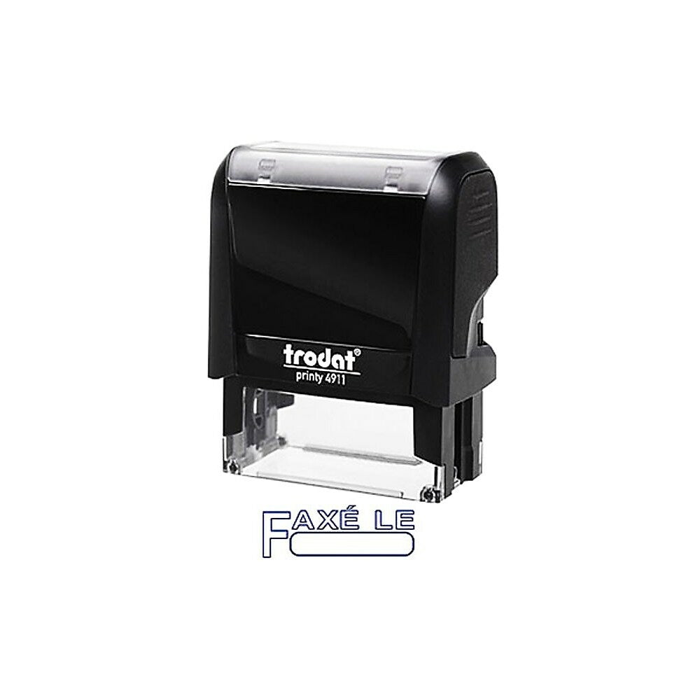 Trodat Printy 4911 Climate Neutral Self-Inking Stamp with Window - "FAXE LE"