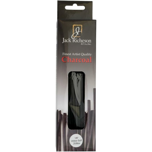 Jack Richeson Natural Thin Soft Willow Charcoal, 0.30cm, 25/pkg