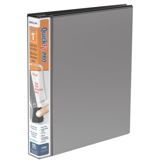 Davis Group QuickFit Pro HD Single Touch Pin-Lock 1" View Binder - Black