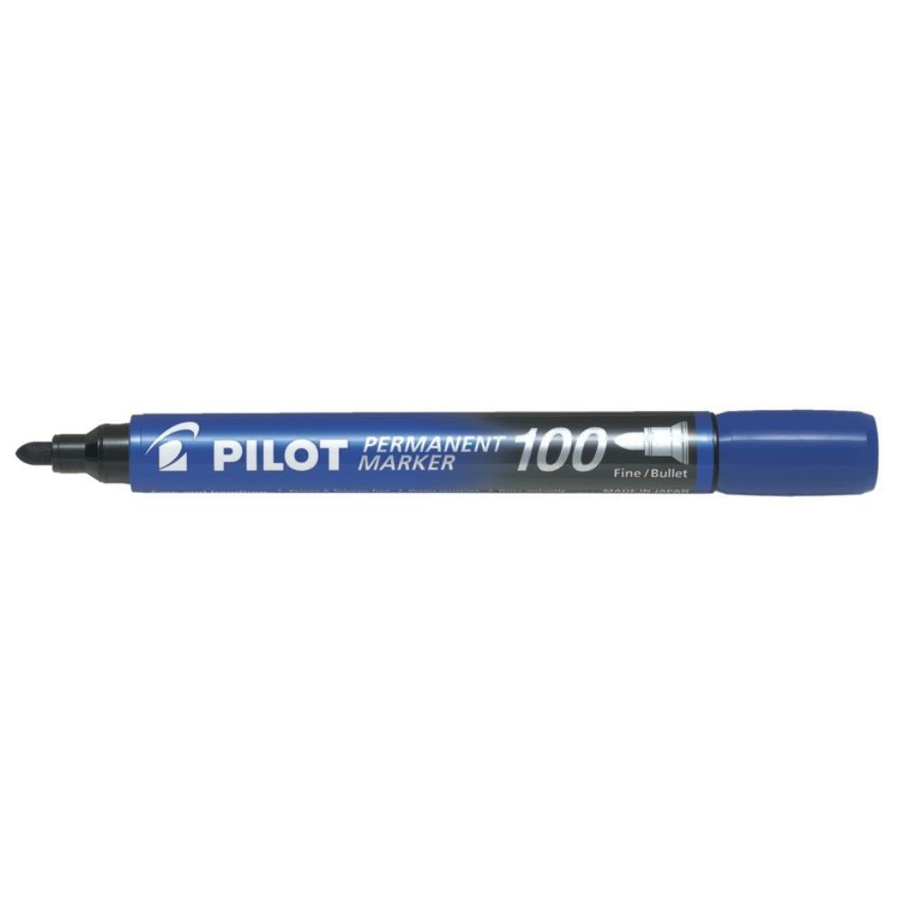 Permanent Marker, Bullet tip, Blue, 12/Box, Pilot