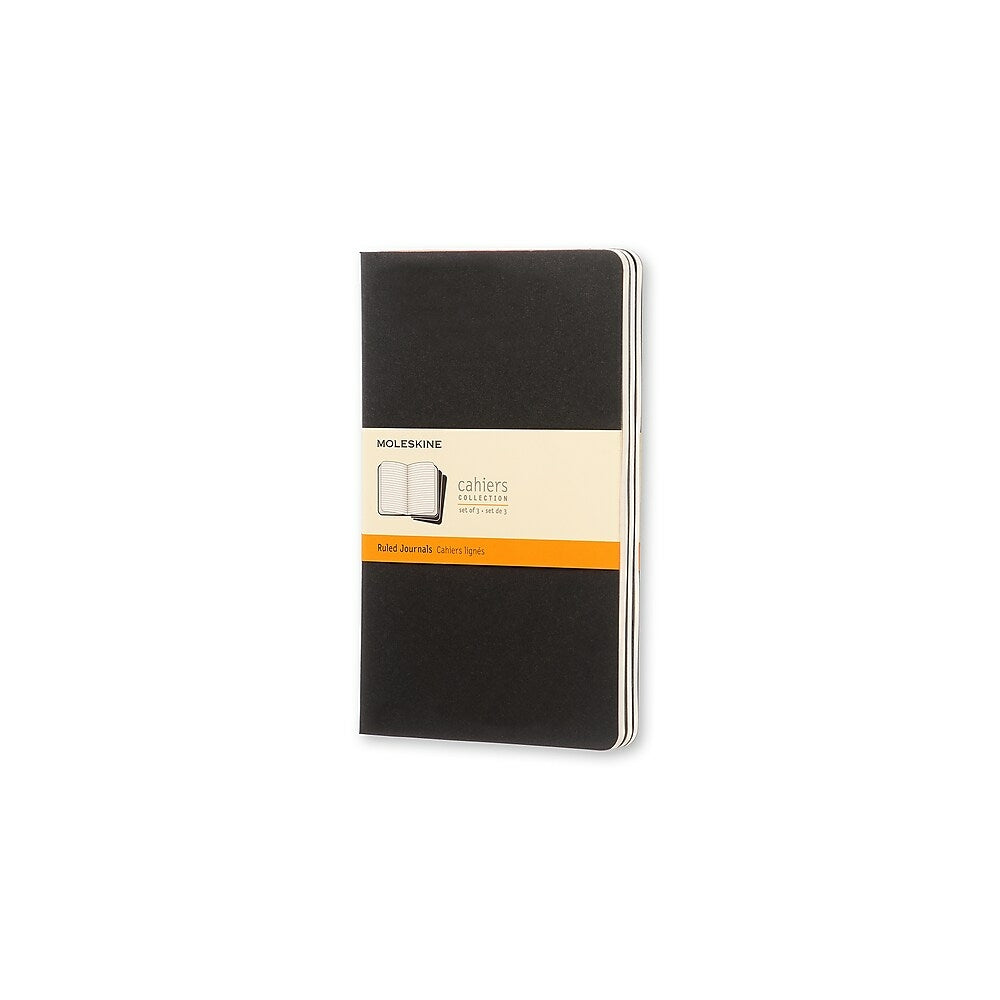 Journal Moleskine - Ligné - Grand format - Noir - Lot de 3