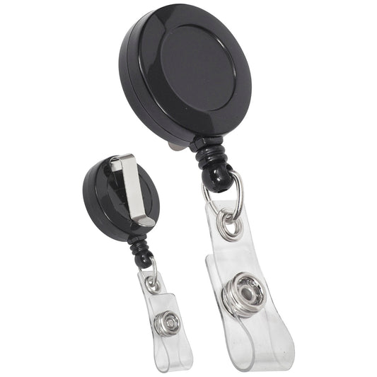 Staples Klip-N-Pull Retractable Keycard Badge Holders - Black - 18" - 10 Pack