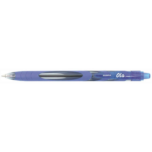 Stylo à bille rétractable Zebra Ola - Bleu - Lot de 12