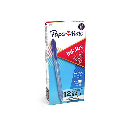 Paper Mate InkJoy 100 RT Ballpoint Pens - 1.0mm - Blue - 12 Pack
