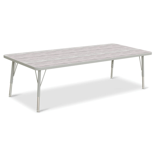 Jonti-Craft Berries Rectangle Activity Table - 30" x 72" - 15-24"H - Driftwood Grey/Grey