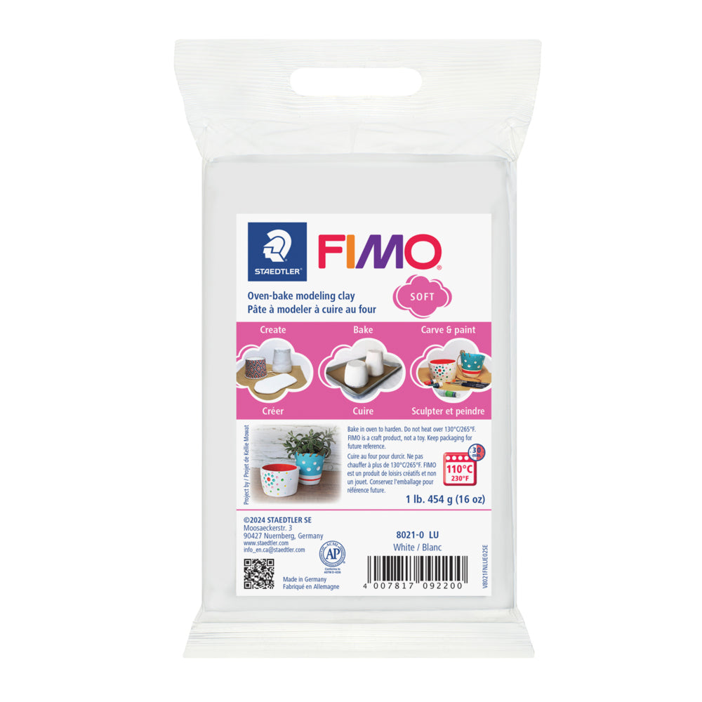 FIMO Oven-Bake Soft Modelling Clay - 454gr - White