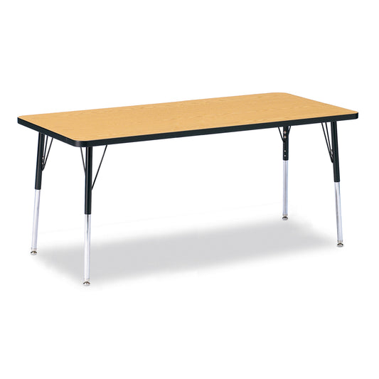 Jonti-Craft Berries Rectangle Activity Table - 30" x 72" - 24-31"H - Oak/Black