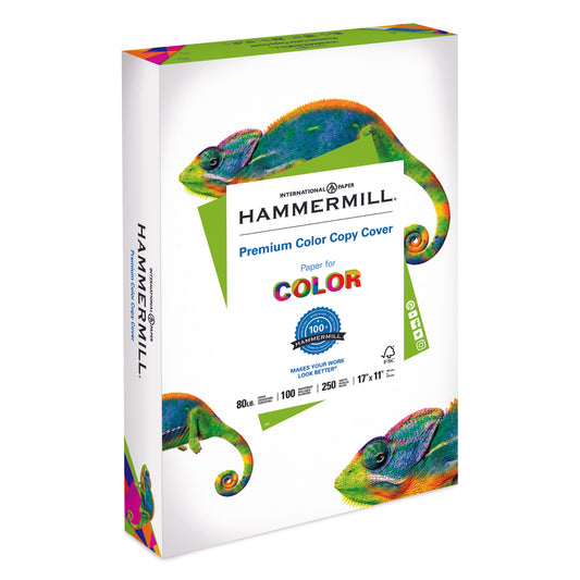 Papier de couverture couleur Hammermill Premium - 80 lb - 17" x 11" - 100 brillants - 250 feuilles