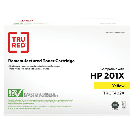 TRU RED HP CF402X (HP 201X) Yellow Remanufactured High Yield Toner Cartridge