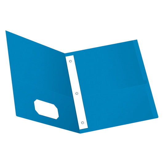 Oxford Two-Pocket Portfolio with Fasteners - Letter Size - Light Blue