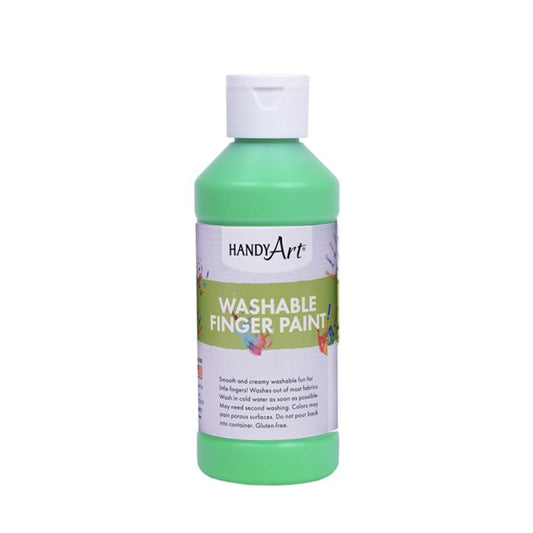 Handy Art Washable Flourescent Finger Paint, Flourescent Green, 237ml