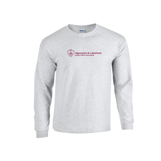 Adult Heavy Cotton T-Shirt Long Sleeve - Ash Grey - Medium